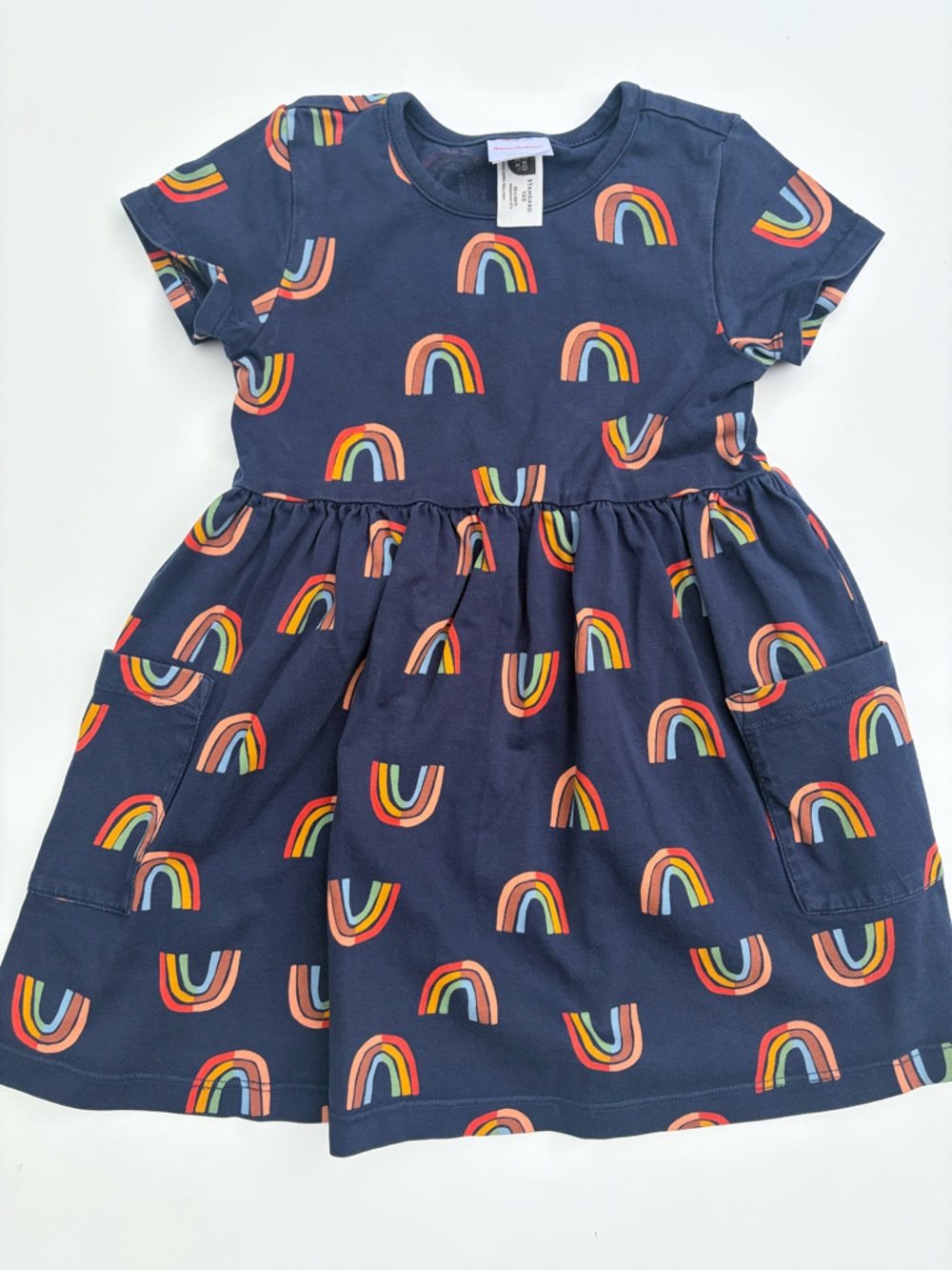 Hanna Andersson Navy Rainbow Print Dress